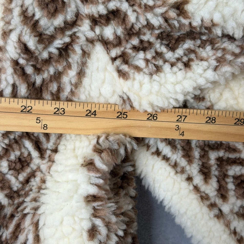 Old Navy Sherpa Jacket Womens XL Brown High Pile Fleece Coat Aztec Button Front - Picture 5 of 7